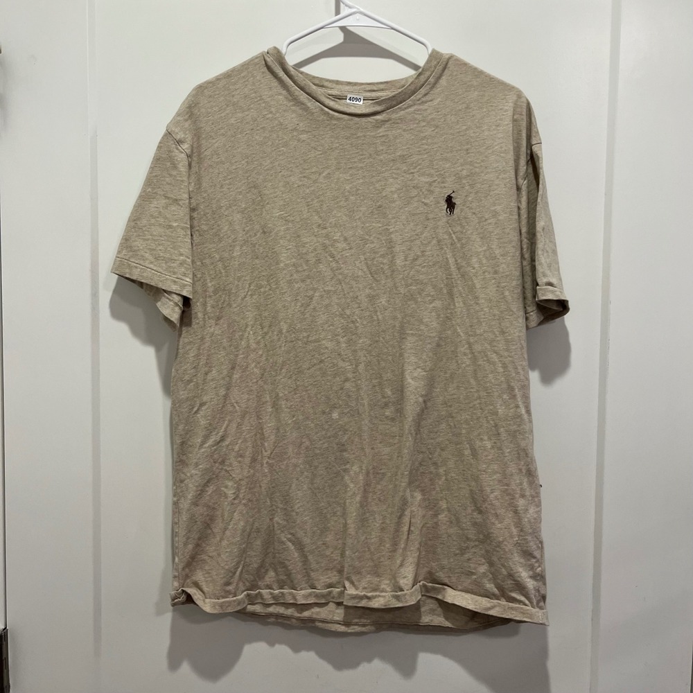 Polo Ralph Lauren Mens Classic Fit T-Shirt Tan Heather Pony Logo Large
